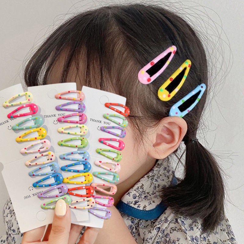 Mini Y2K Gaya Permen Menetes Jepit Rambut Warna-Warni Gelombang Dot BB Klip Korea Fashion Gadis Lucu Snap Pin Logam Jepit Hiasan Kepala Untuk Bayi Anak Hiasan Kepala Aksesoris Rambut
