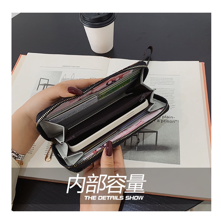 Dompet Panjang Wanita Zipper  Fashion Stylish Simple Dompet Clutch Cewek  Resleting Tas HP BAO107