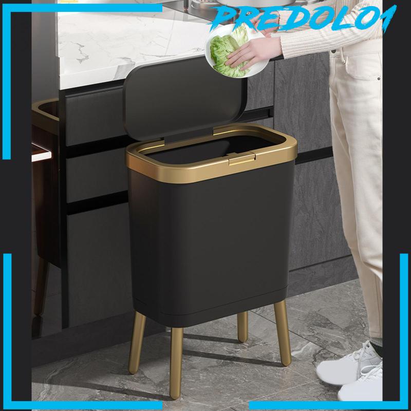 [Predolo1] Tempat Sampah 15L Tekan Narrow Household Waste Bin Untuk Kantor Kamar Mandi Outdoor