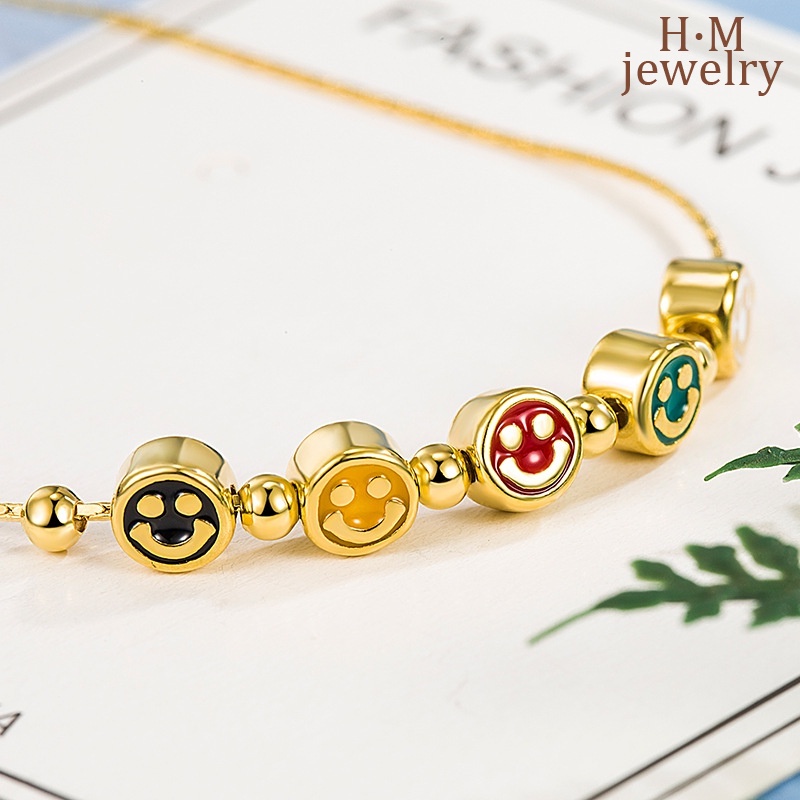 2023 New Colorful Smiley Anklet Light Luxury Refined Grace High Sense Ornament