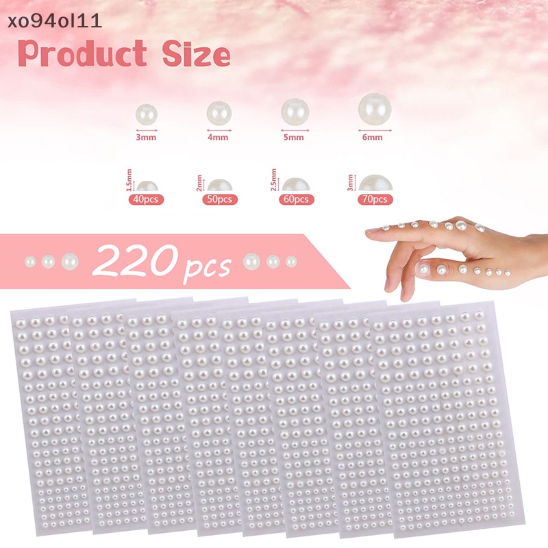 Xo Rambut Mutiara Tempel Perekat Diri Pearls Stiker Wajah Mutiara Stiker Untuk Rambut OL
