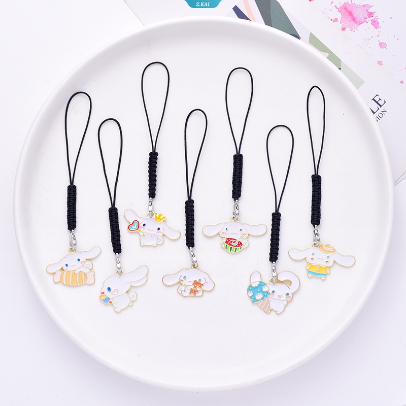 New Sanrios Kawaii Cinnamoroll Kartun Ponsel Lanyard Tas Liontin Kreatif Anime Gantungan Kunci Gadis Perhiasan Mainan Anak Hadiah [ZK]