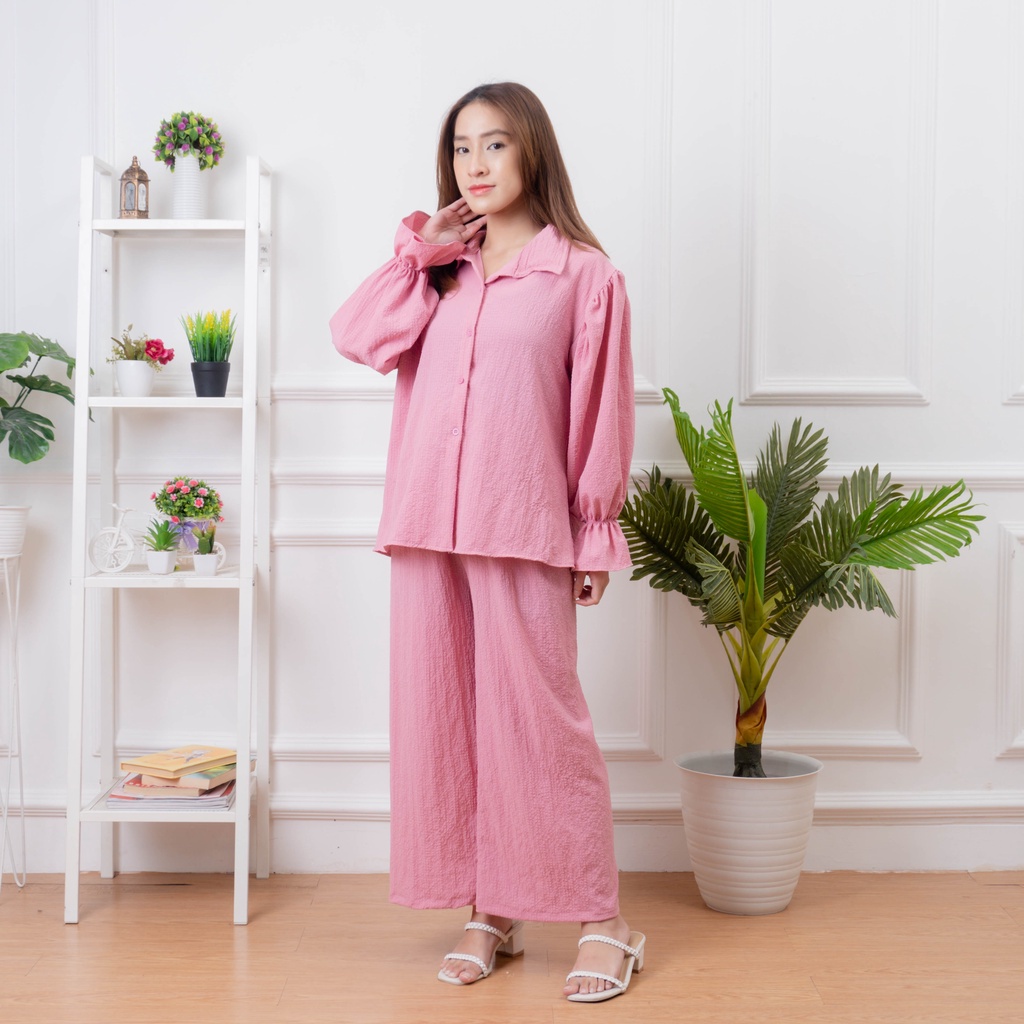 BEFAST - ZNF OOTD WANITA ONESET NAYA / Set Atasan Dan Celana Salsa Wanita / Setelan Wanita Keluaran Terbaru / Pakaian Casual Wanita Remaja / Outfit Daily Wanita Hijab Kerja / Oneset Polos Formal / Set Atasan Lengan Panajng+Celana Panjang