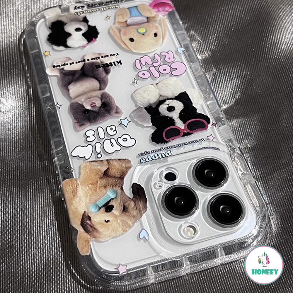 Fashion Glitter Anjing Kucing Kelinci Case Untuk iPhone 14 Pro Max13 12 11 Pro Max Hewan Lucu Shockproof Lembut TPU Cover Pelindung