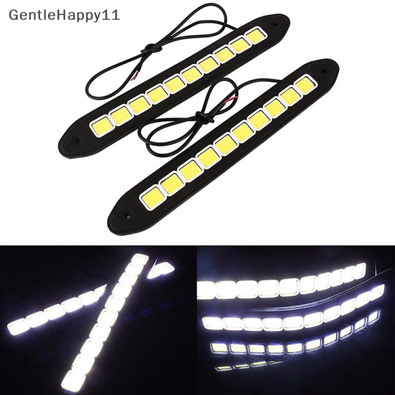 Gentlehappy 1X 10LED 12V Daytime Running Light DRL COB Strip Lamp Kabut Mobil Mengemudi Tahan Air id