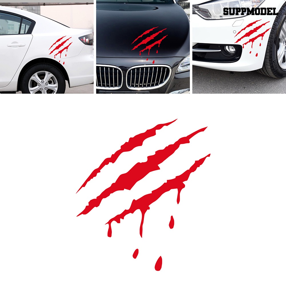 [SM Otomatis] Styling Mobil Reflektif Monster Claw Mark Scratch Bloody Sticker Auto Vinyl Decal