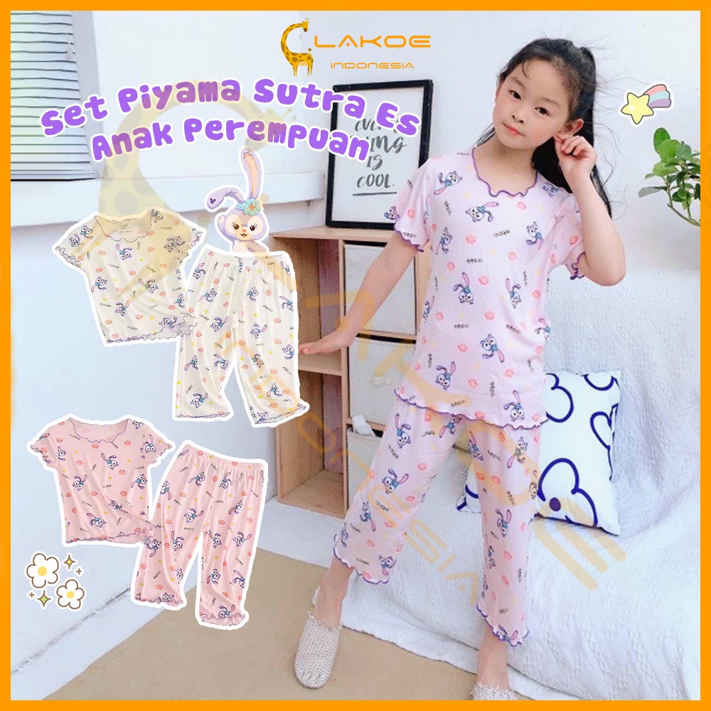 Lakoe Piyama anak Lengan Pendek/Baju tidur Sutra Es anak/Stelan Piyama Newborn