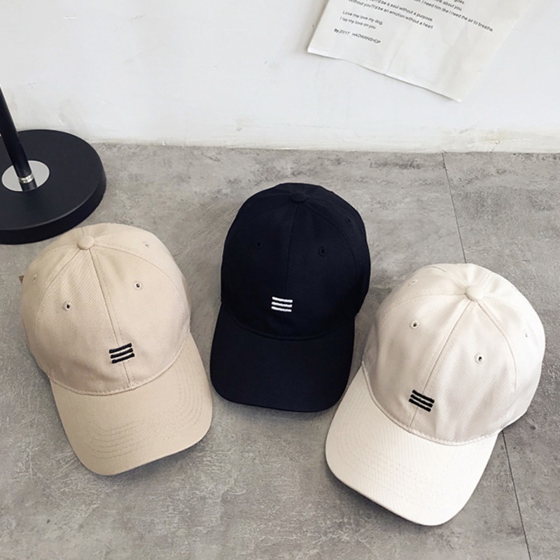 Tiga Horizontal Bordir Lembut Atas Topi Baseball Kasual Hip Hop Peneduh