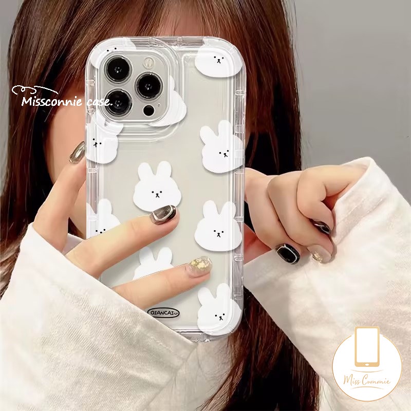 Ins Bunga Segar Lucu Kartun Kelinci Ponsel Case Untuk Redmi 9A 9 10 12C 10C 10A A1 9T 9C NFC Redmi Note10 9 11 8 10 Pro Max 10s 11s POCO F4 Transparan Airbag Shockproof Soft Case