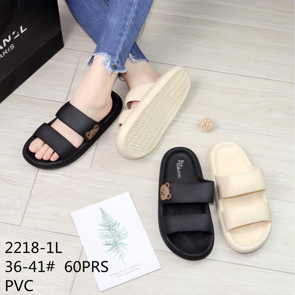 Sandal Slop Jelly Karet PCU Wanita teddy bear lucu BaN 2 Import LLS 2218 1A L size 36-41