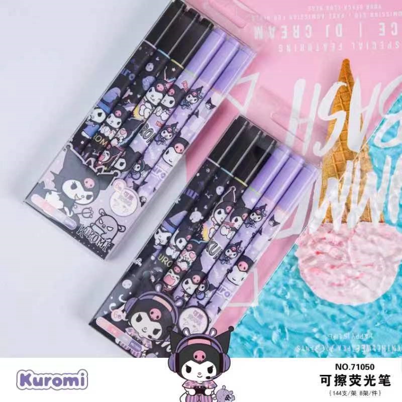 (6PCS) SANRIO HIGHLIGHTER 6 WARNA 2 IN 1 BISA DIHAPUS MOTIF SANRIO / STABILO 6 WARNA SET MOTIF CINNAMOROL KUROMI LOTSO SANRIO