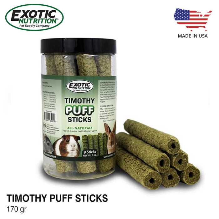 Exotic Nutrition Timothy Puff Sticks (1batang) - Snack Sehat Kelinci