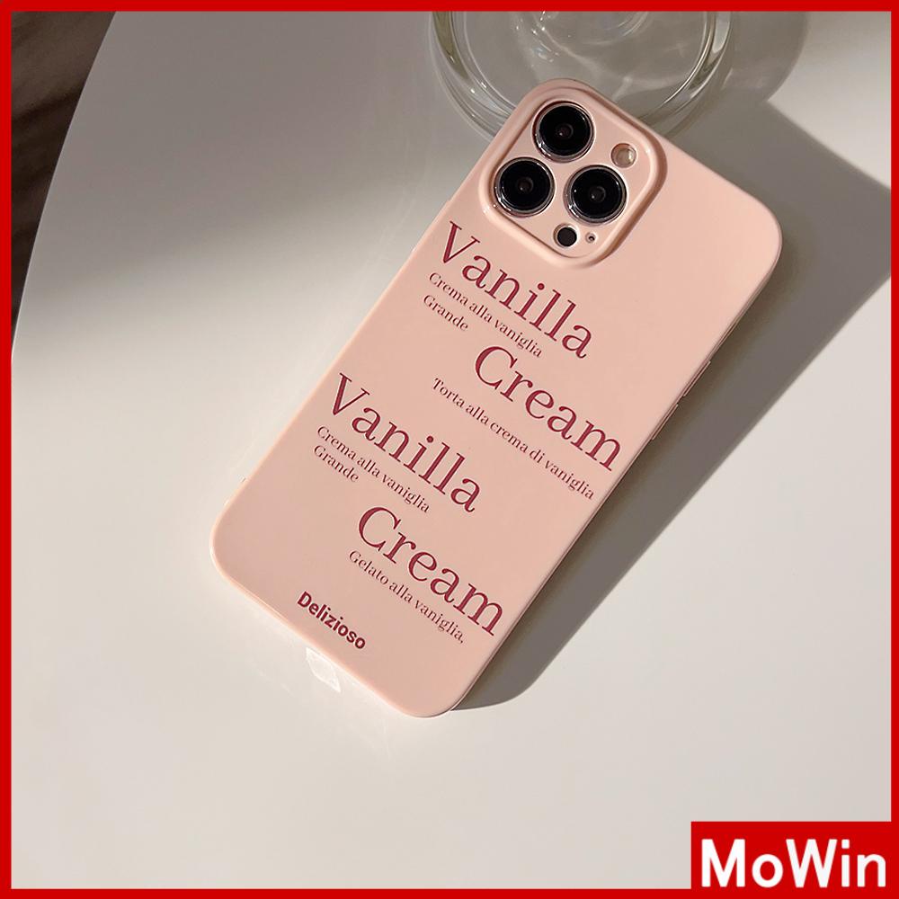 Case iPhone 14 Pro Max iPhone Case Cream Glossy Soft Case TPU Shockproof Kamera Case Perlindungan Huruf Merah Muda Kompatibel dengan iPhone 13 Pro max 12 Pro Max 11 xr xs max 7Plus 8Plus