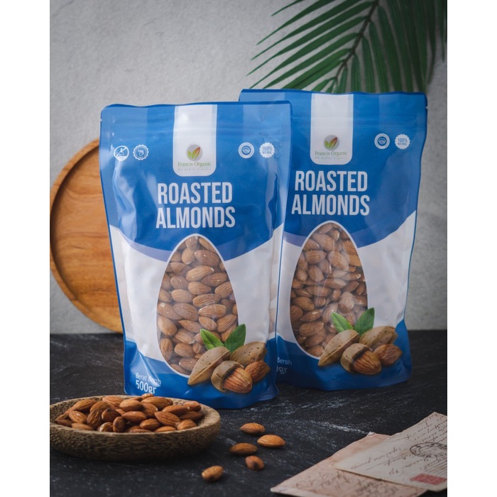 

Bisa COD Roasted Almond / Almond Panggang 500gram ( Francis Organic ) - Honey Roasted
