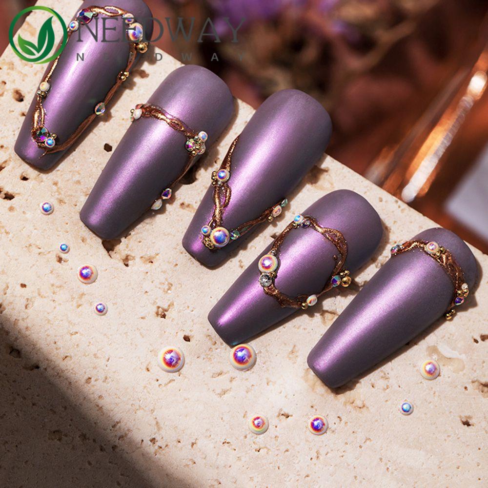 SKJK   Mutiara Nail Art Perhiasan Indah Simfoni Setengah Lingkaran Menawan DIY Kuku Ornamen