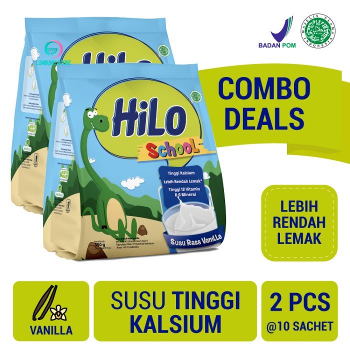 

Twin Pack: HiLo School Vanillla Gusset 10 Sch - Susu Tinggi Kalsium