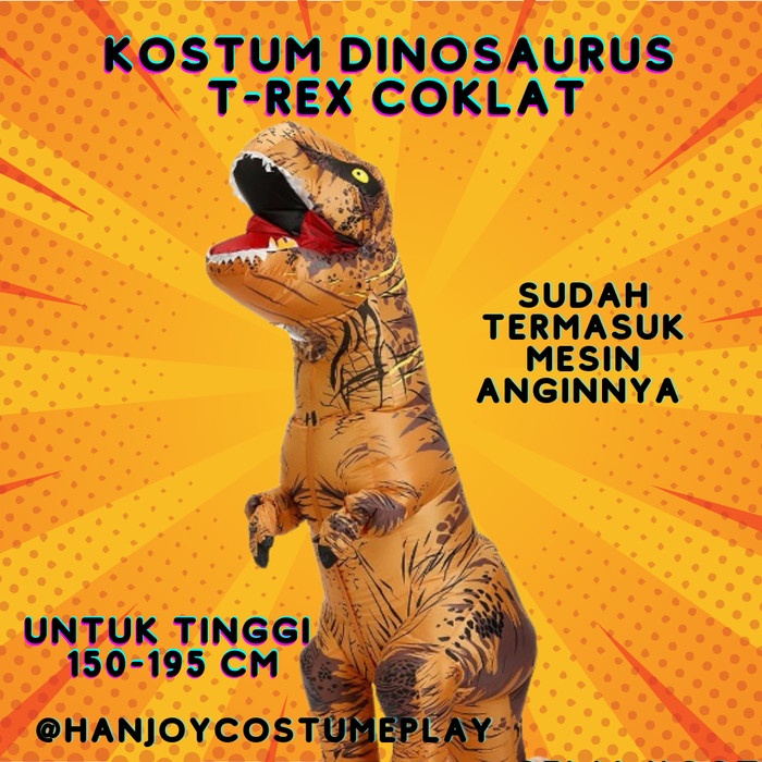 Kostum Dinosaurus T-rex Dewasa / Costume Angin T-rex Coklat