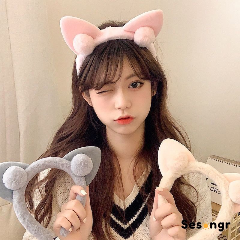 Bando Telinga Kucing Mewah Ikat Kepala Gadis Manis Imut Gaya Putri Ikat Kepala - SG