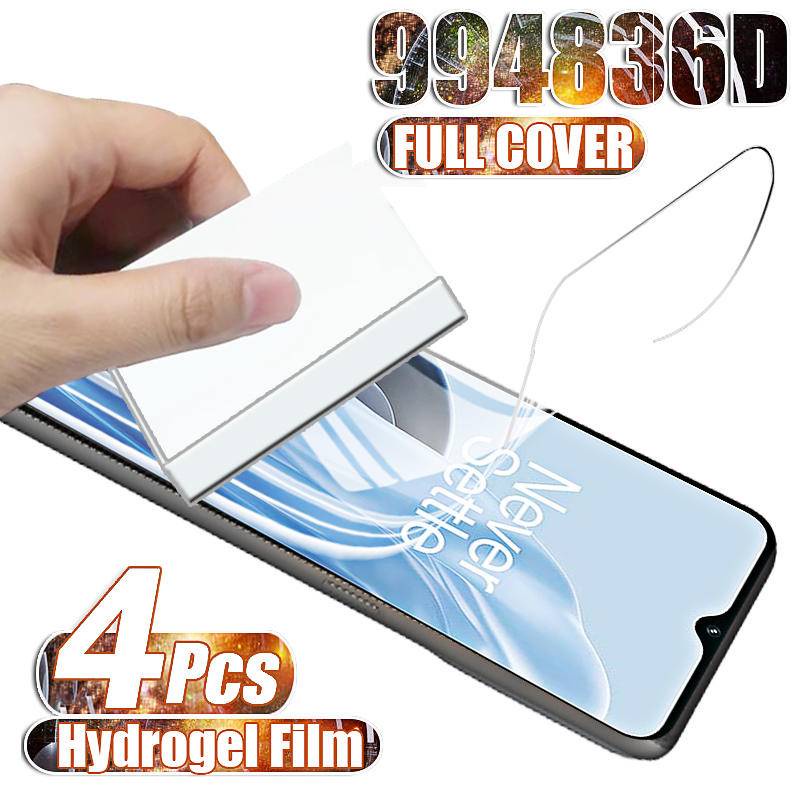 4pcs Film Hydrogel Bening Untuk OnePlus 10 9 8 7 7T Pro 11 11R 10T 10R 150W Pelindung Layar Anti Cahaya Biru Untuk OnePlus 9R 9RT 8T 6T 5 5T