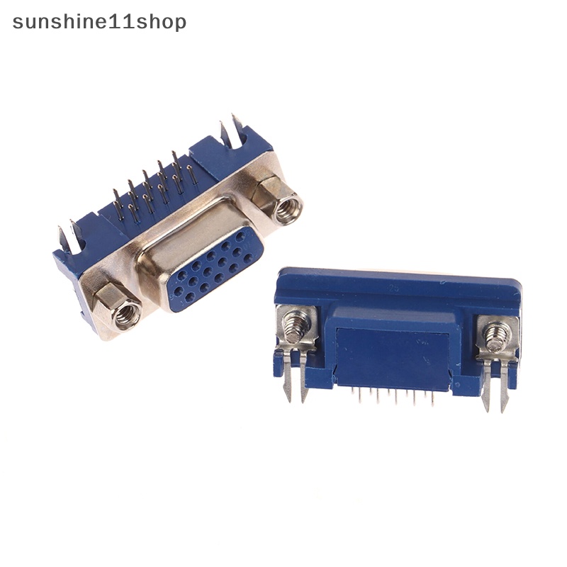 Sho 2Pcs VGA Interface 3.08 DB15 Tiga Baris Lubang 15PIN Ultra-Tipis Female Seat HDR15 DR15Pin Pcb Konektor Soket N