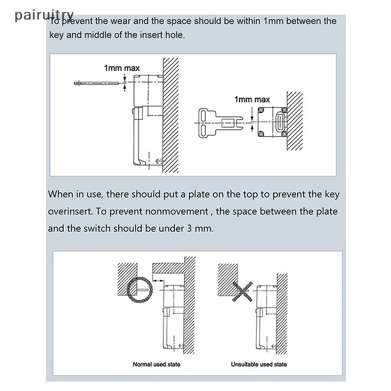 Prt CZ93-K1 Pengaman Pintu Interlock Switch Actuag Key Direct Acg Bolt Tool Untuk CNC Mill 3D Printer Door Switch PRT