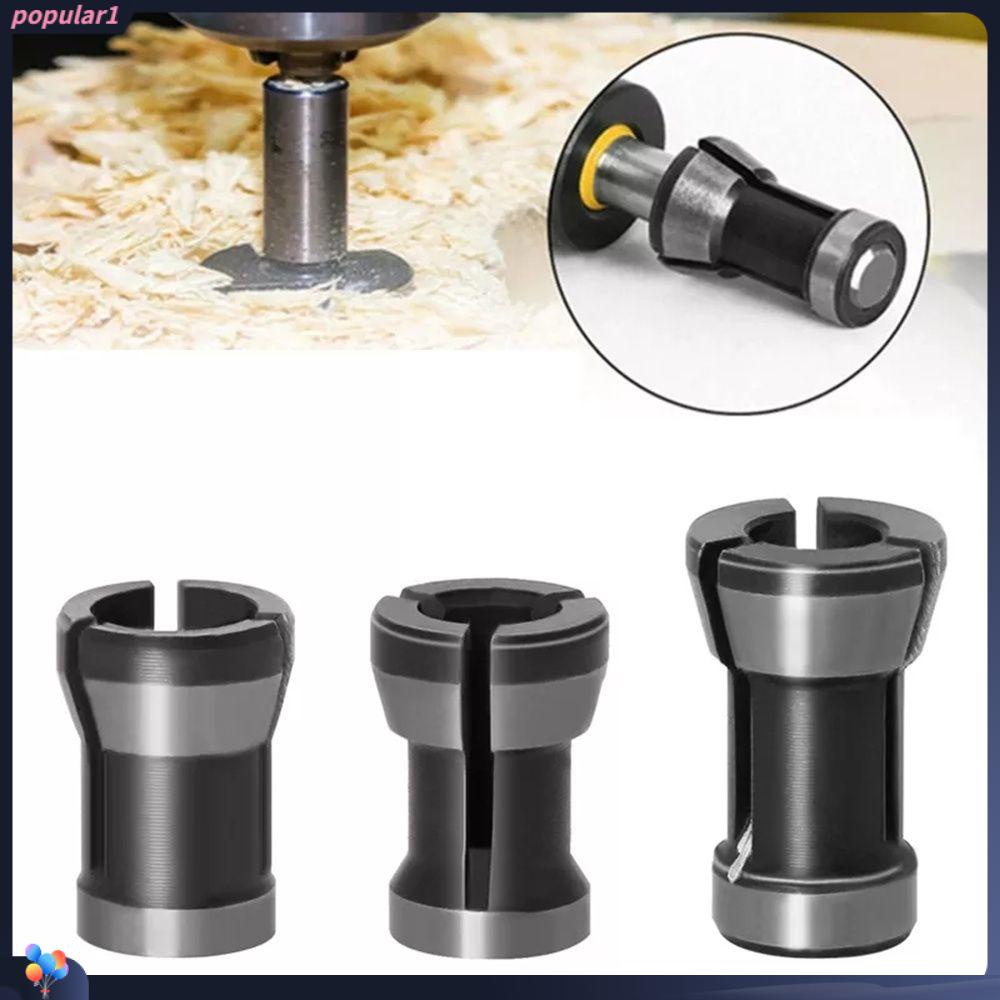 Populer 1-3Pcs Collet Set 6.35mm 8mm 6mm Pemotong Milling Aksesoris Trimming Chuck