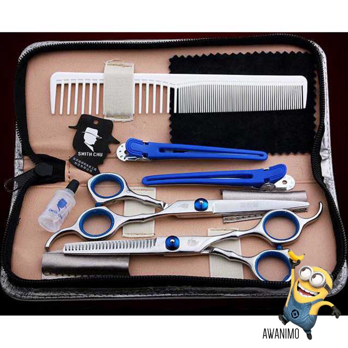 [COD] Gunting Rambut Set Stainless Steel Salon Profesional Hair Scissors Leather Bag