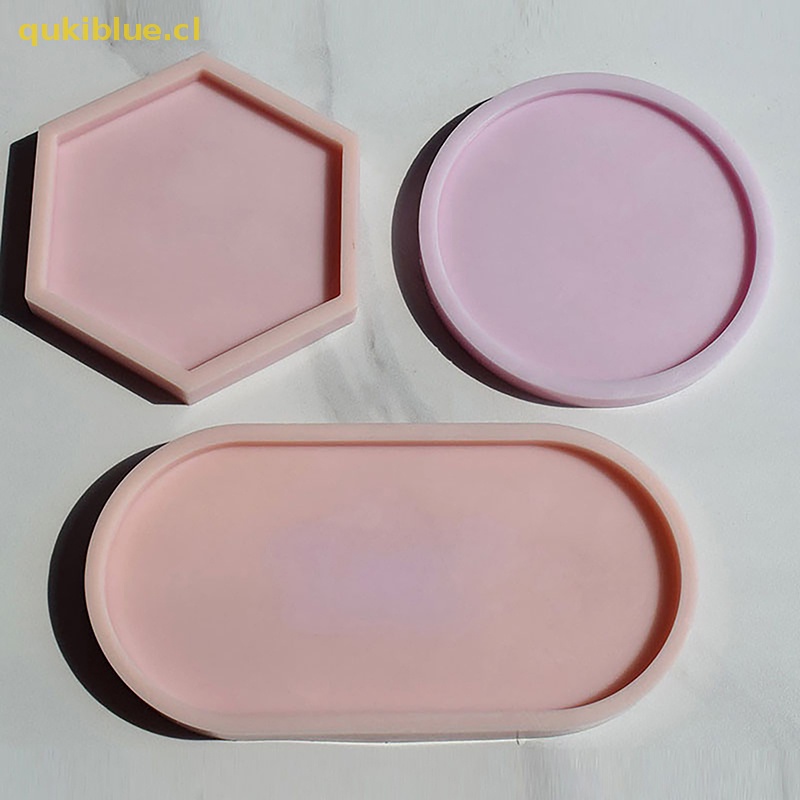 Qukiblue Tray Cetakan Kotak Penyimpanan Cetakan Silikon DIY Coaster Crystal Mold Asbak Pot Cetakan cl