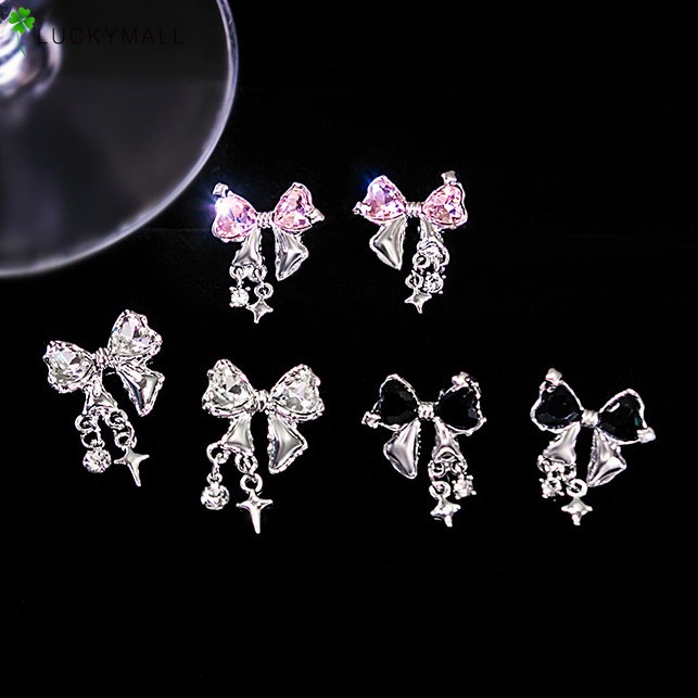 Anting Tusuk Permata Zirkon Pink Elegan Untuk Wanita Hypoallergenic Fashion Ikatan Simpul Earring Aksesoris Perhiasan