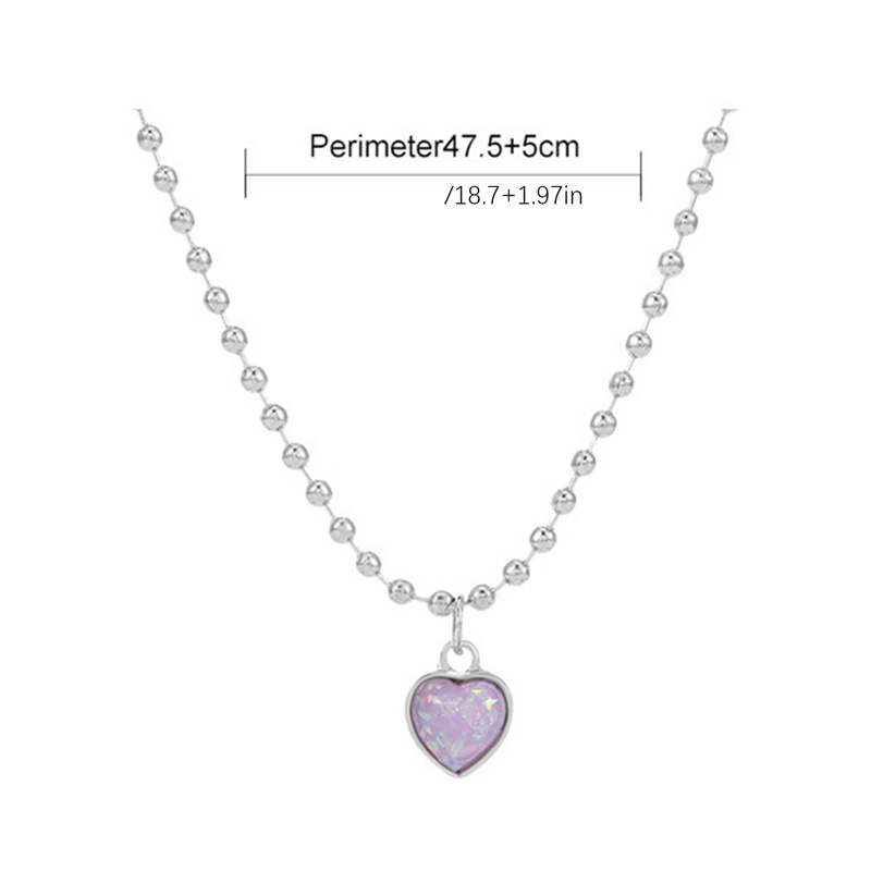 Woman Necklace Ins Retro Purple Heart Pendant Kalung Choker Hadiah Sahabat Perhiasan Elegan Aksesoris Fashion