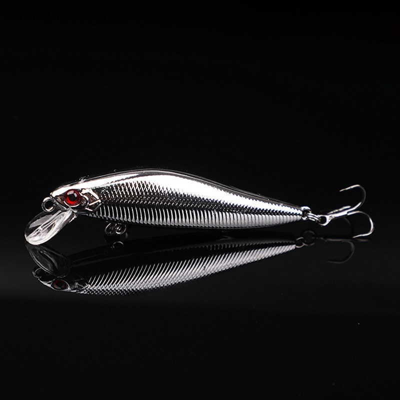 Selip 4cm /7cm /9cm /11cm Merak bass lure casg Keras electroplated silver 3D Mata Ikan Buatan SKK