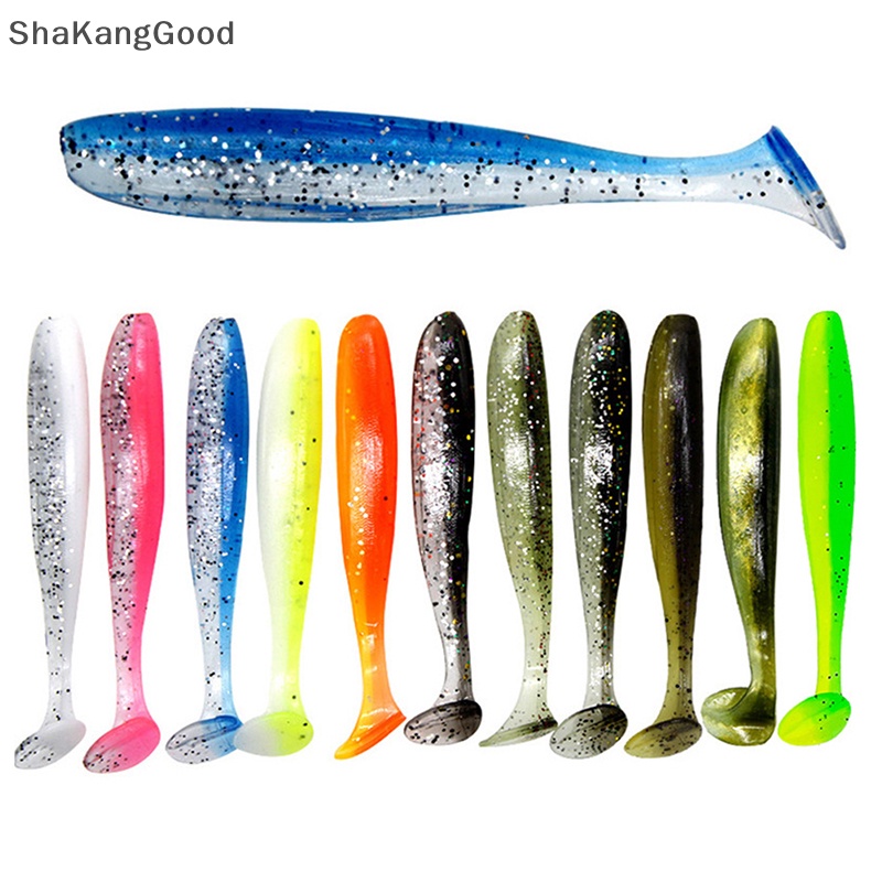 Skid T Tail Worm Soft Lures Easy Shiner Umpan Lembut Buatan Bau Ditambahkan Untuk Bass Mancing Wobblers SKK