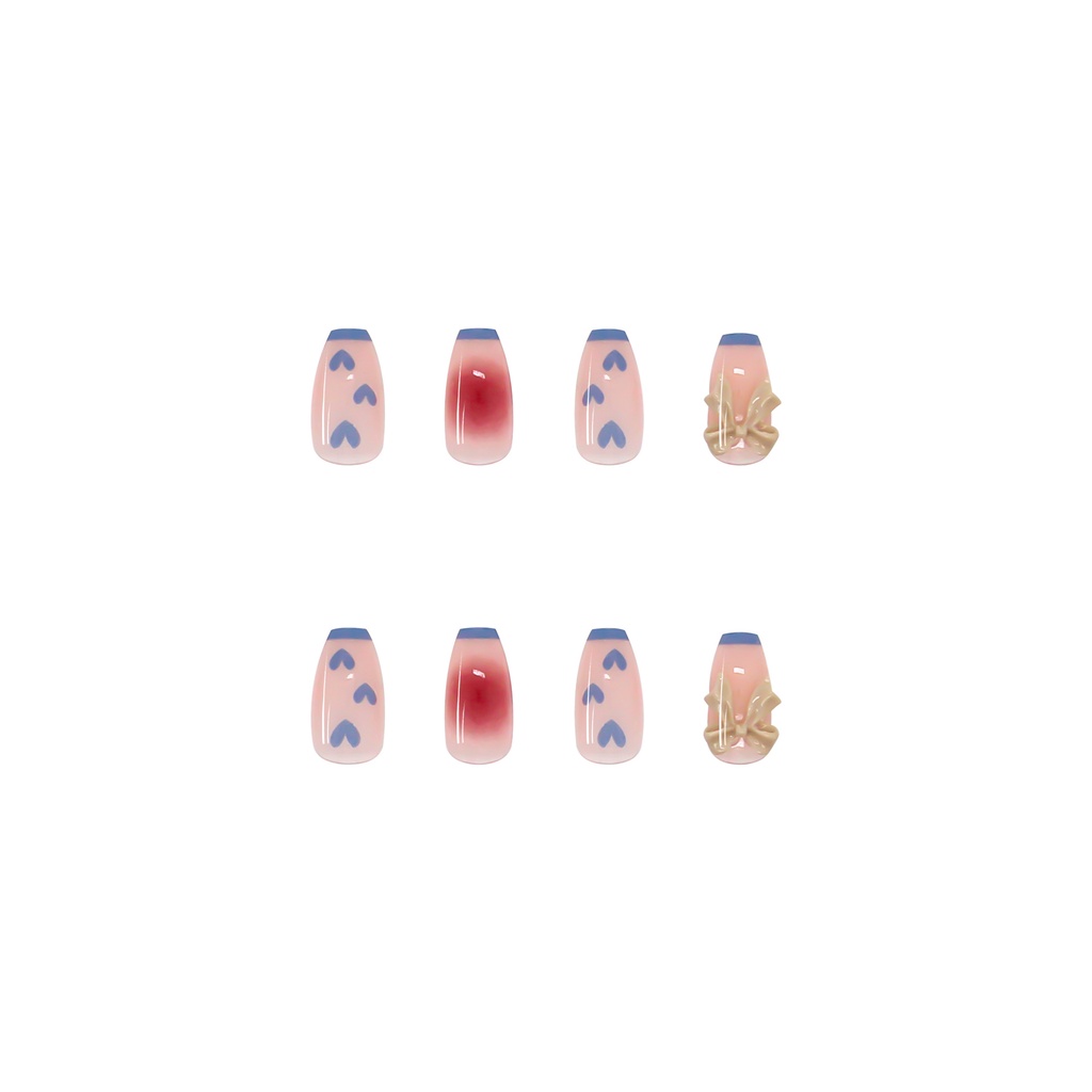 X79 24 Pcs DIY Kuku Palsu French Cool Finger Nail Art Stiker Kuku Palsu