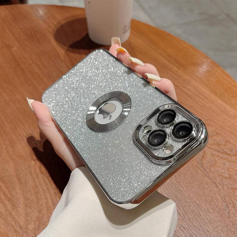 6d Plating hollow out Glitter Case iPhone 12 Pro MAX 13 Pro MAX 11 Pro MAX X XS MAX XR 7plus8 Plus SE2 Pencegah Jatuh Dengan Perlindungan Lensa Casing Lembut