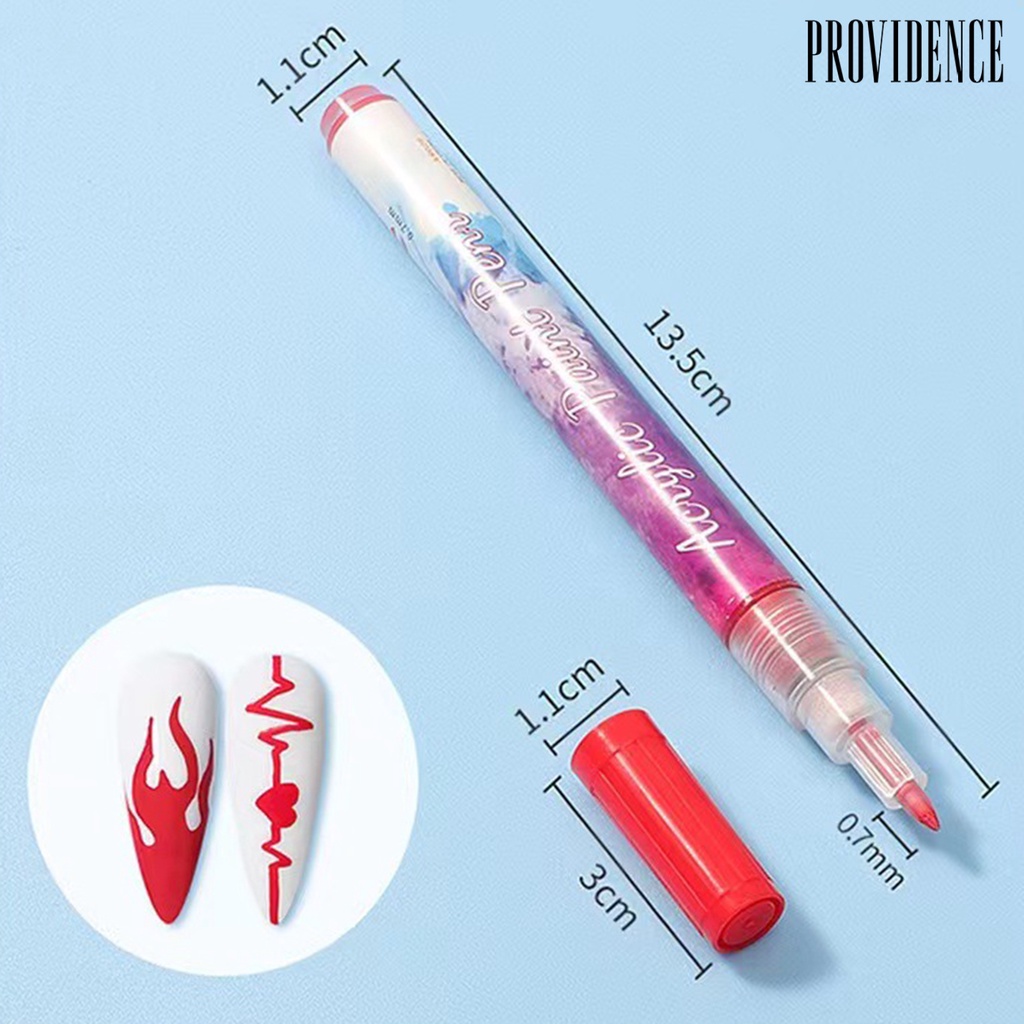 Providence 12Pcs Nail Art Pens Tip Halus Cepat Kering Mudah Operasi Garis Presisi Ultra Tipis Lukisan Kuku Tahan Air Nail Art Graffiti Pen Set Digunakan Di Rumah