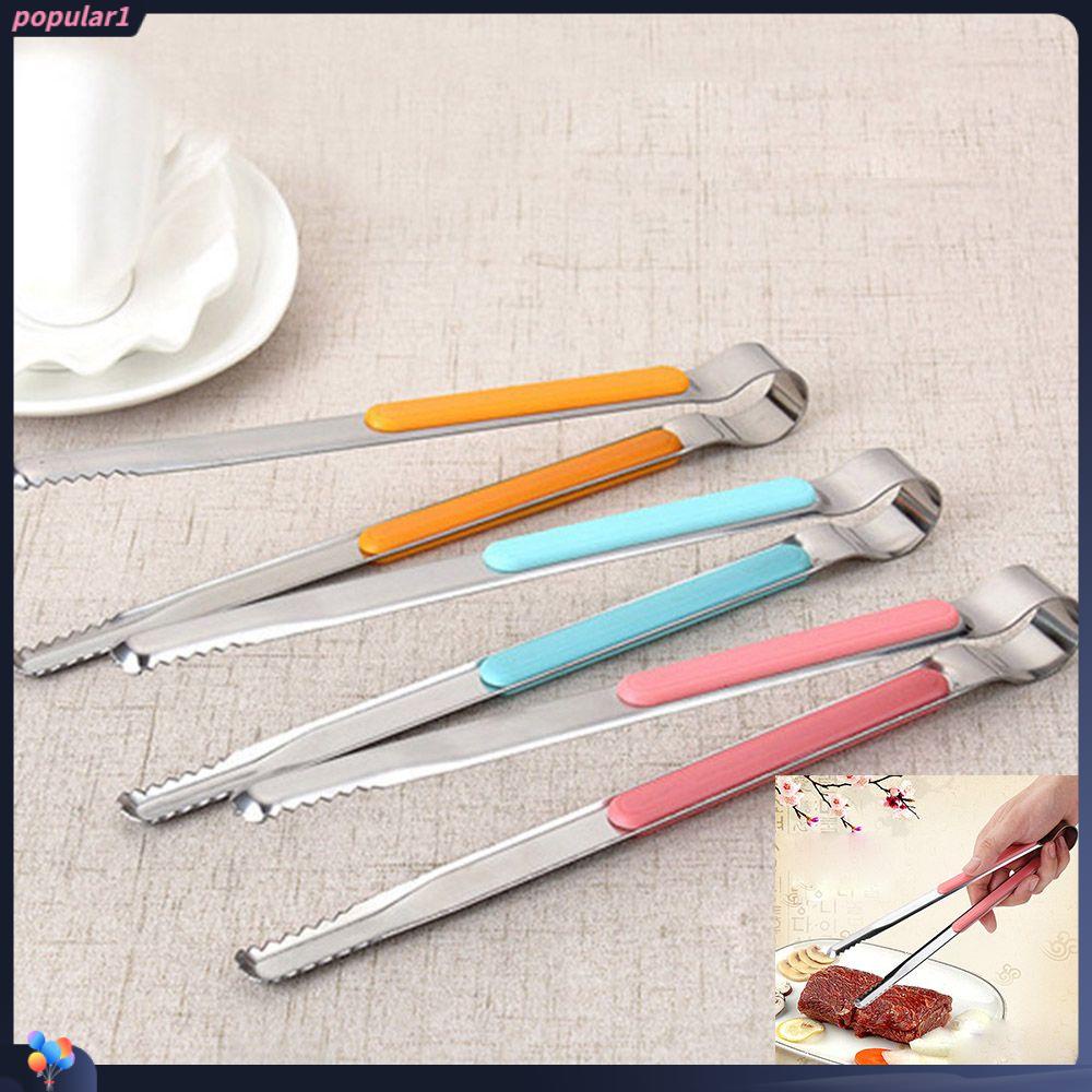 Populer Klip Barbekyu Multifungsi Stainless Steel Aksesoris Dapur ABS Handle Tong