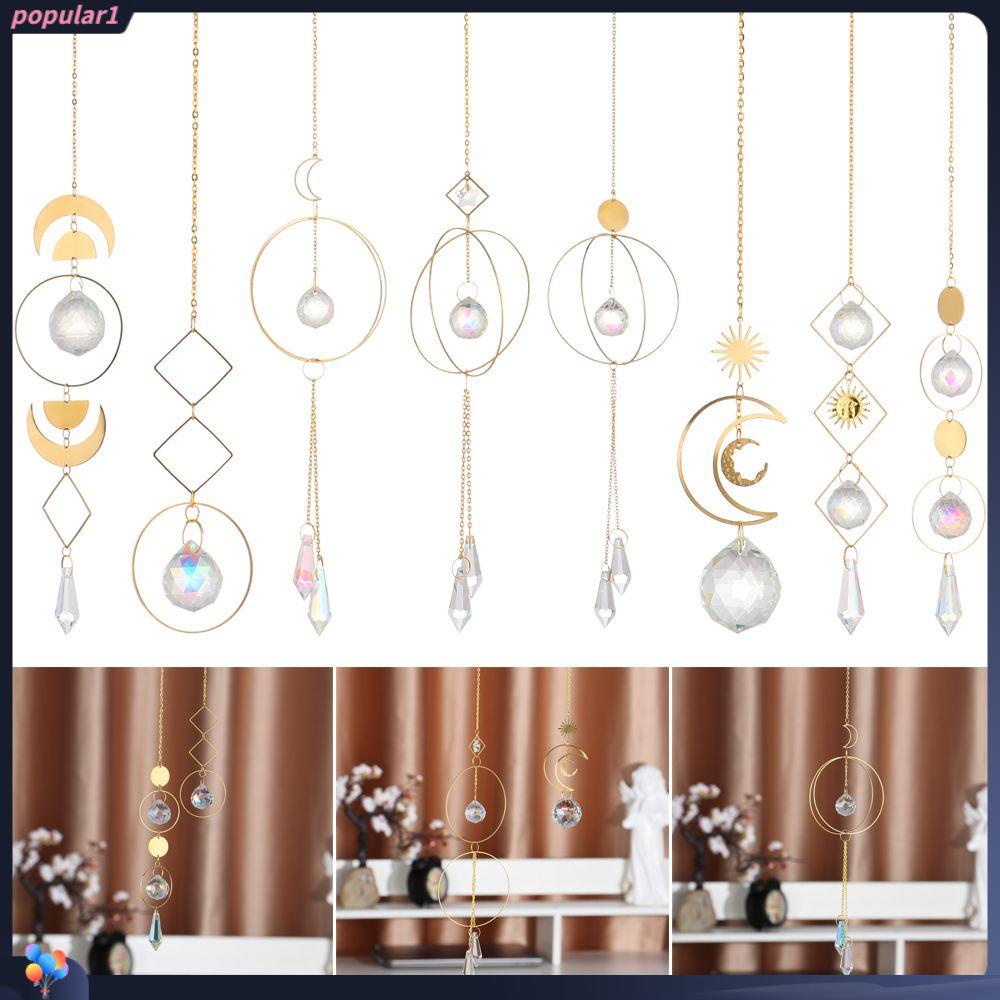 Populer Kristal Suncatcher Cakra Teras Kantor Taman Liontin Gantung Prisma Ornamen