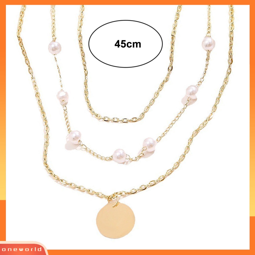 [ONE] 3 Pcs Ladies Necklaces Retro Electroplating Adjustable Extension Rantai Berlapis Emas Layering Necklaces Perhiasan Aksesori