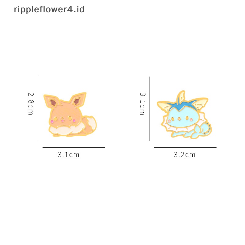 {rippleflower4.id} Kreatif Kartun Lucu Pikachu Kucing monster Kecil Menetes Minyak Paduan Bros~