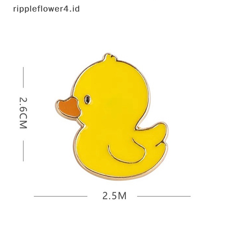 {rippleflower4.id} Bros Lucu Kartun Bebek Kecil Kuning Aksesoris Baju Pin Lencana~