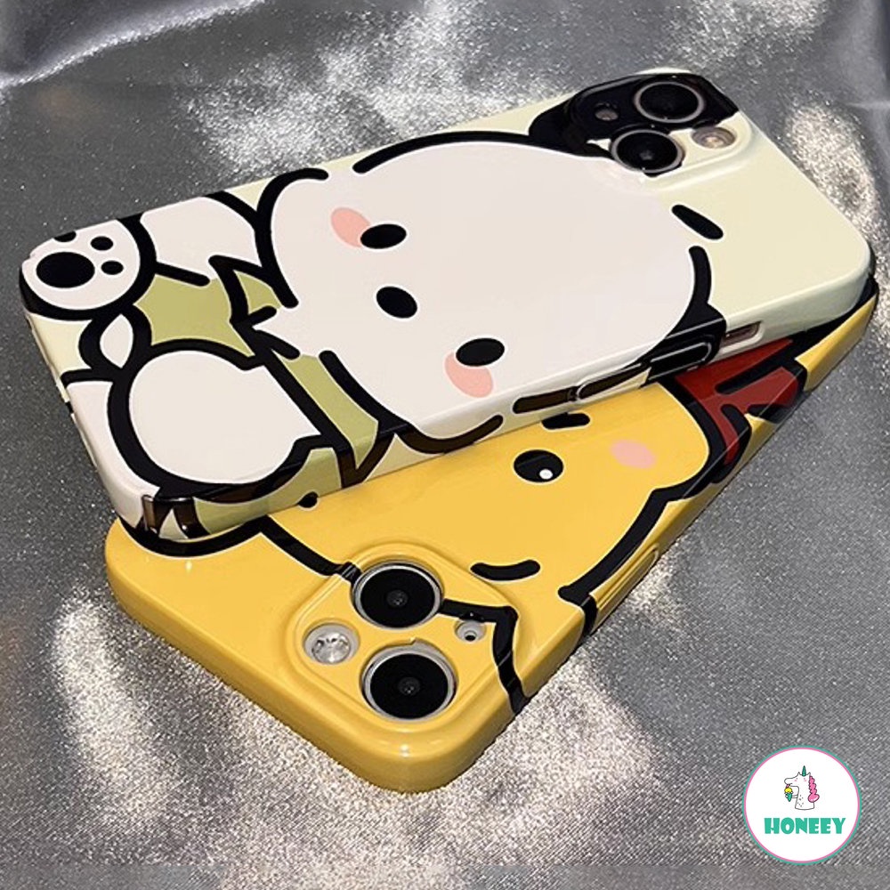 Casing Ponsel Kartun Beruang Anjing Lucu Untuk iPhone 14 Pro Max13 12 11 Pro Max Full Cover Perlindungan Lensa Shockproof Back Cover