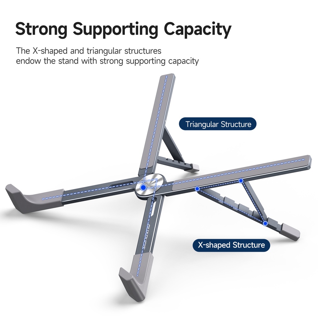 Aluminium Alloy Foldable X-Shape Steady Stand Portable Holder Untuk Laptop Adjustable Stand up to 17.3 ''Dukungan Kuat