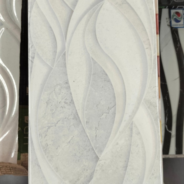 keramik dinding kamar mandi 25x50 motif digital Uno Waikiki grey