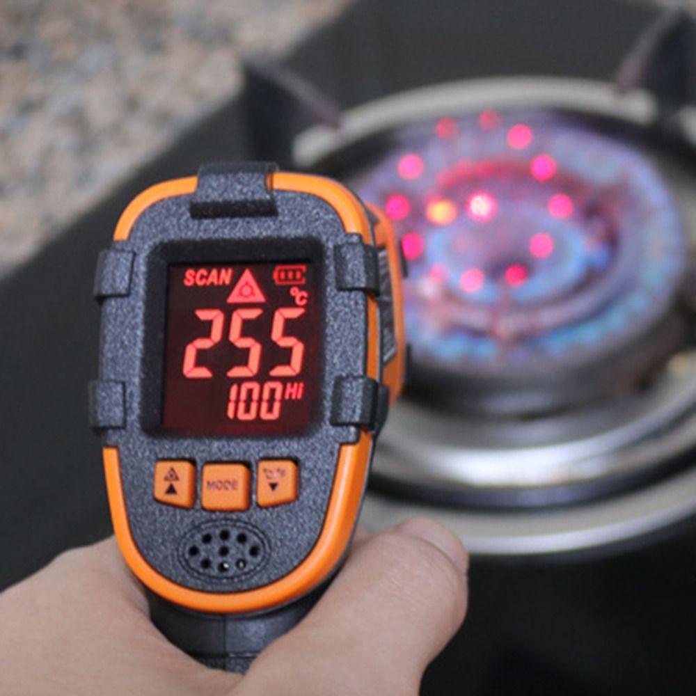 TOP Termometer Infrared Digital Untuk Masak Dapur Kulkas Pizza Oven Adjustable Bukan Untuk Manusia Non Kontak -50°C~390°C (-58°F~734°F)