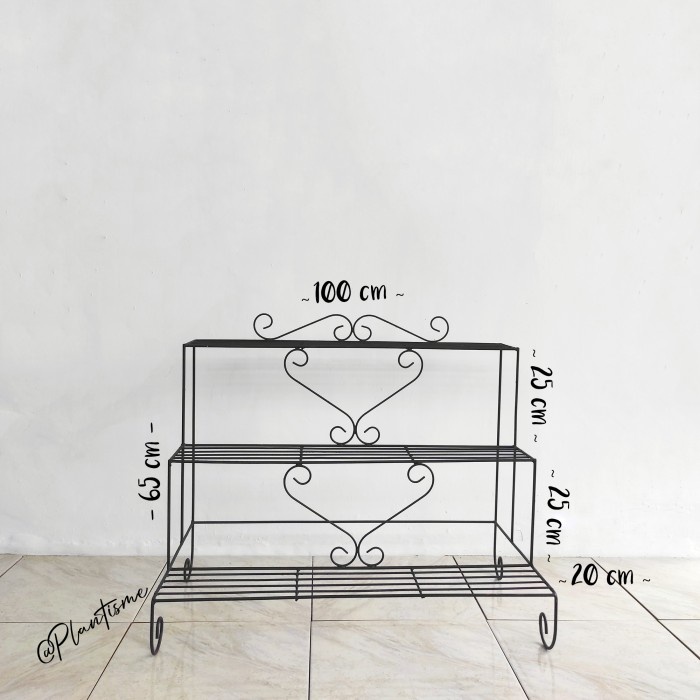 100cm Rak Tanaman Hias Susun 3 Tangga Buah Sayur Aglonema Monstera - Alas 20cm