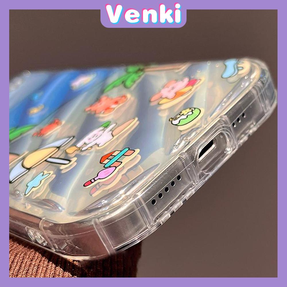 VENKI - Untuk iPhone 11 iPhone Case Laser Reflektif Bening Phone Case TPU Soft Shockproof Airbag Case Lucu Coco Kompatibel dengan iPhone 14 13 Pro Max 12 Pro Max XR XR 7Plus 8Plus