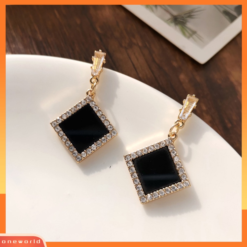 [WOD] 1pasang Anting Menjuntai Hati Berlian Imitasi Perhiasan Gaya Korea Mutiara Imitasi Stud Earrings Hadiah Ulang Tahun