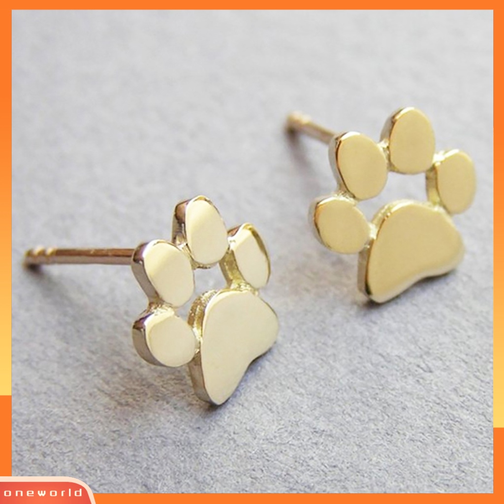 [WOD] 1pasang Anting Tusuk Bentuk Jejak Kaki Hewan Gaya Bahan Alloy Wanita Remaja Perempuan Perhiasan Studs Untuk Ulang Tahun
