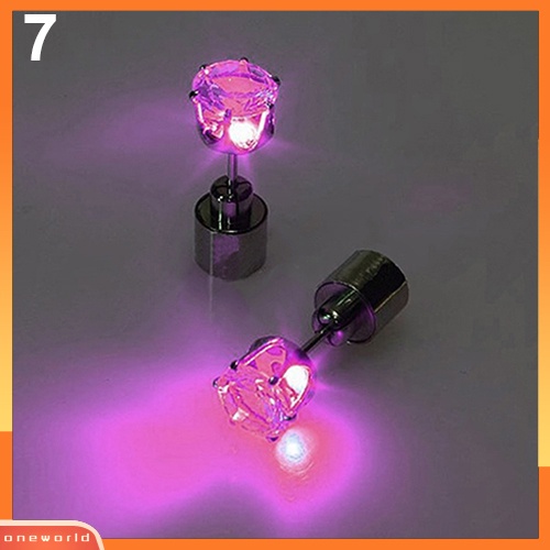 [WOD] Anting Berlian Imitasi LED Menyala Stud Dance Aksesoris Pesta Untuk Pesta/Xmas