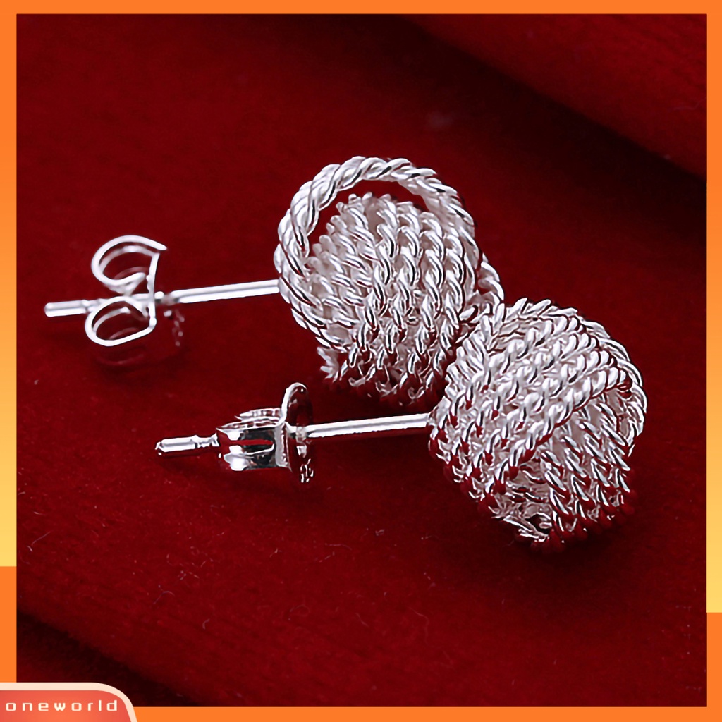 [WOD] Ear Studs Mesh Ball Set Stud Telinga Elegan Bahan Alloy Ramah Kulit Untuk Pacaran